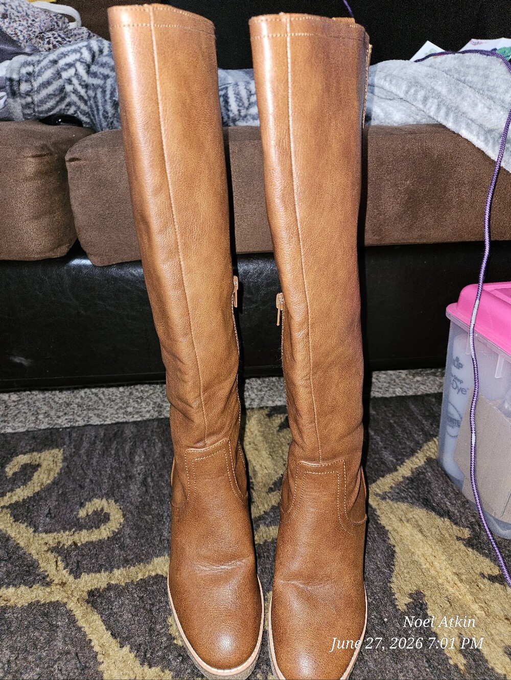 Zodiac Tall Over-the-Knee Riding Boots in Cognac Brown